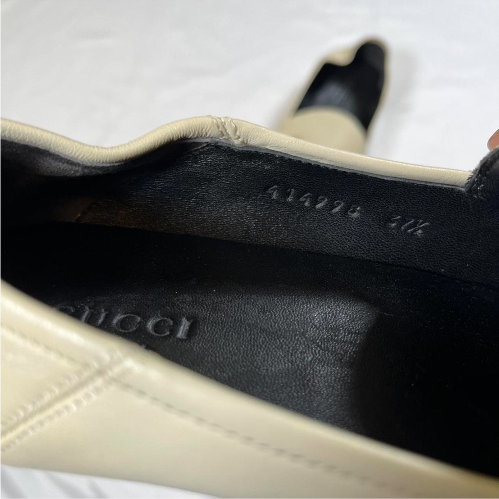 Gucci Brixton Collapsible Mystic White Horsebit Slipper Flat Loafer EU 37.5 - Picture 5 of 8